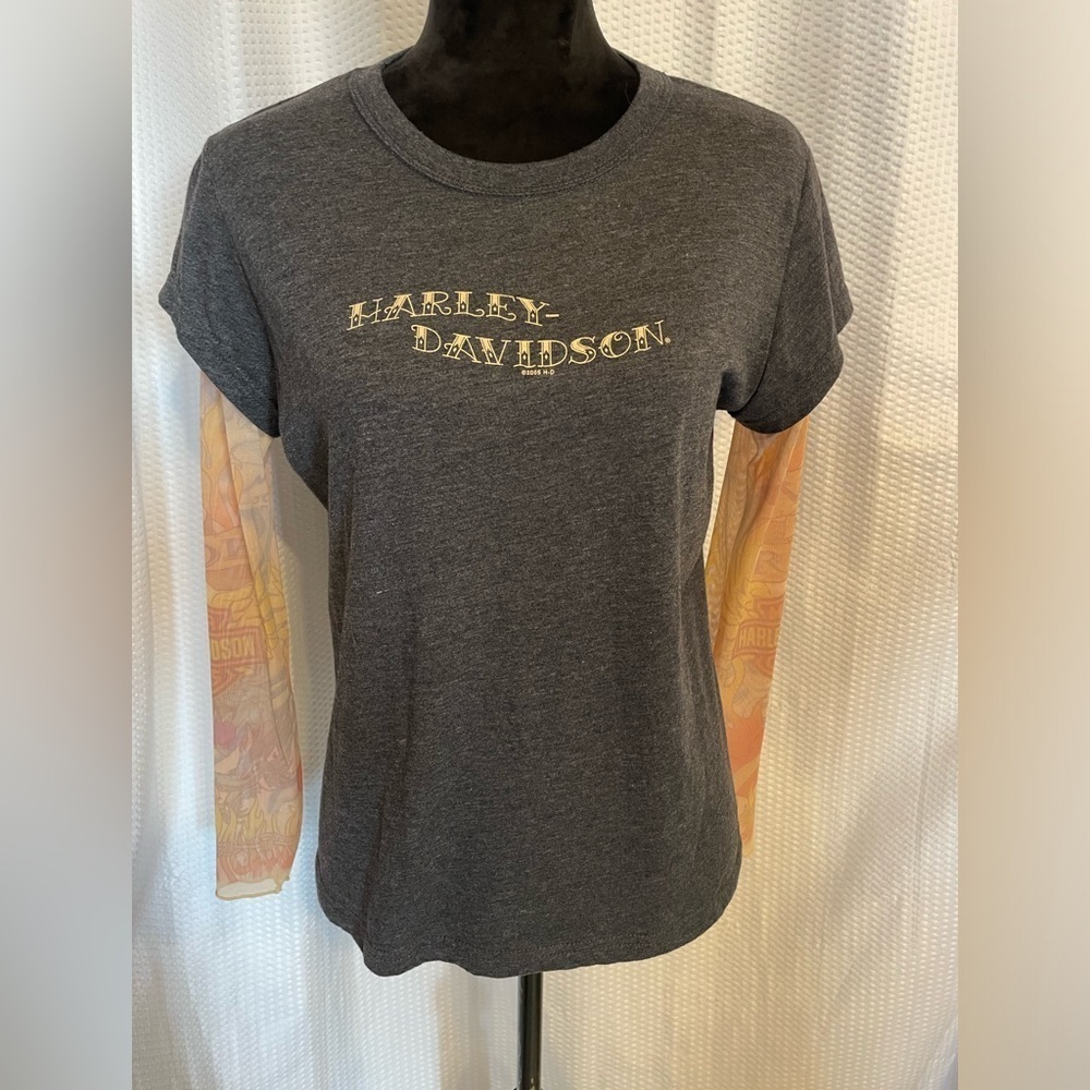 Harley Davidson Lace Harley Graphic Long Sleeve Shirt T-shirt Size Small